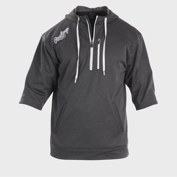 Rawlings Half Sleeve Quarter Zip Hoodie in Dark Shadow Size Small - Picture 1 of 13